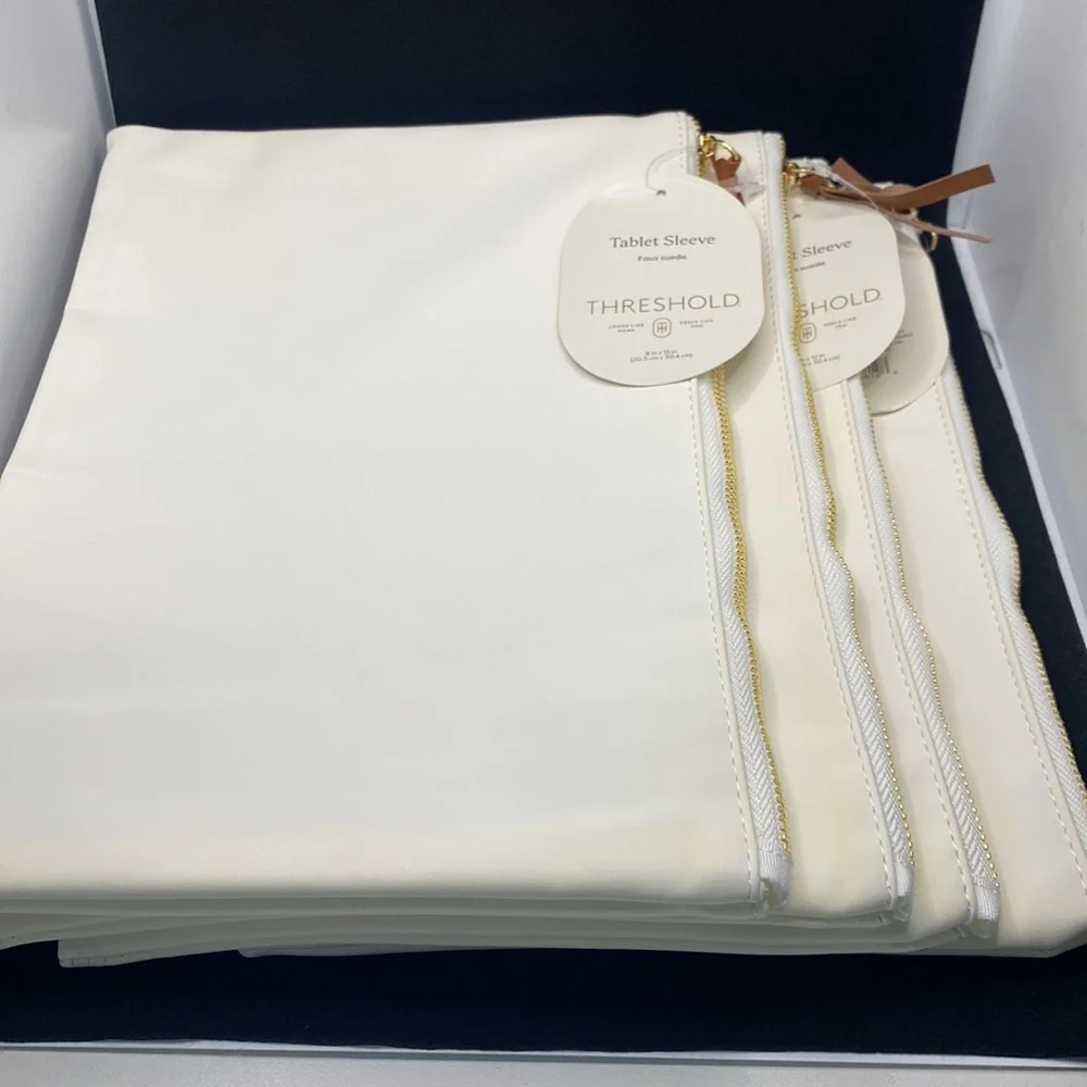 Threshold Faux Suede Tablet Sleeve. Use Lingerie/Swimsuit bag. Cream. 8” x 12”